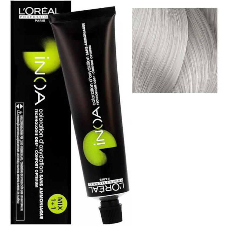 L'Oreal INOA 10.1 Яркий блонд пепельный Стойкая краска для волос без аммиака, 60г