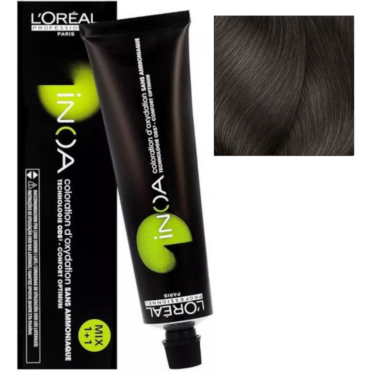 L'Oreal INOA 5.0 Светлый шатен глубокий Стойкая краска для волос без аммиака, 60г
