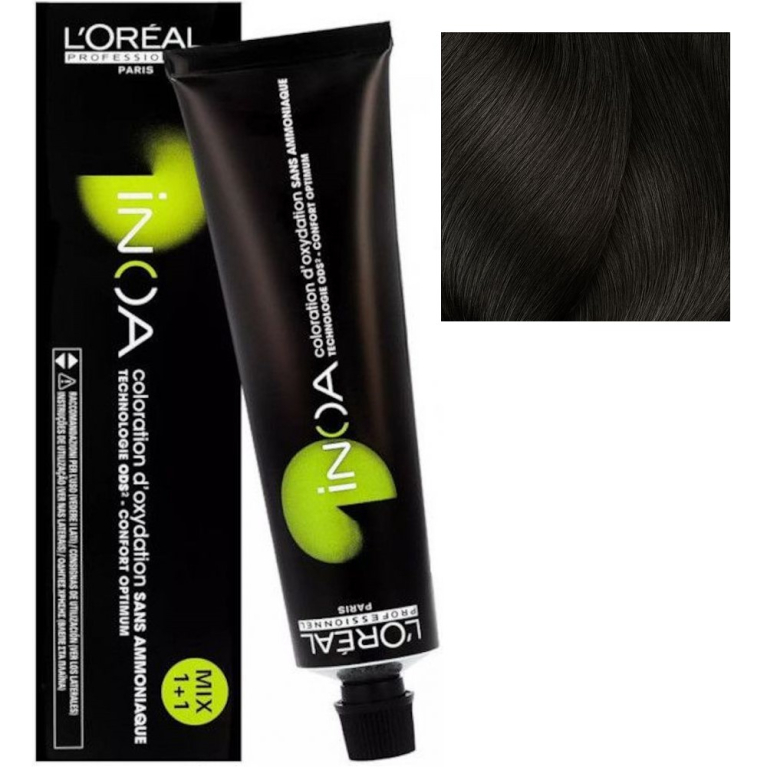 L'Oreal INOA 5.17 Светлый шатен пепельный метализированный Стойкая краска для волос без аммиака, 60г