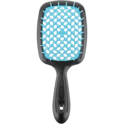 Janeke Superbrush Щетка для волос черная с голубыми зубчиками