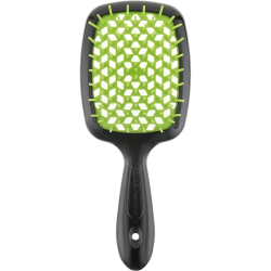 Janeke Superbrush Щетка для волос черная с зелеными зубчиками