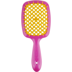 Janeke Superbrush Щетка для волос малиновая с желтыми зубчиками