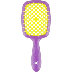 Janeke Superbrush Щетка для волос фиолетовая с желтыми зубчиками