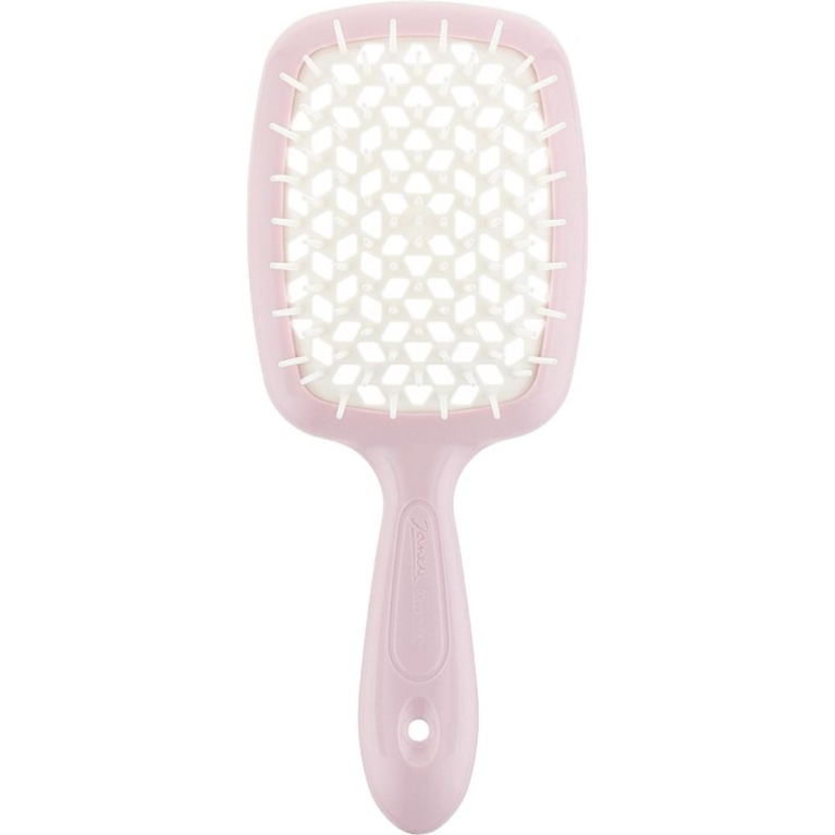 Janeke Superbrush Щетка для волос светло-розовая с белыми зубчиками