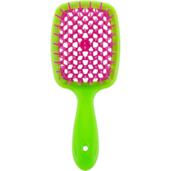 Janeke Superbrush Щетка для волос салатовая с малиновыми зубчиками