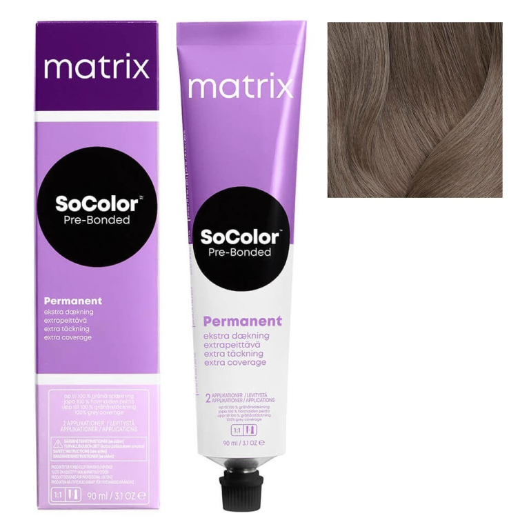 Matrix SoColor Pre-Bonded Extra Coverage 506NV Крем-краска для седых волос Темный блонд натуральный перламутровый, 90мл 