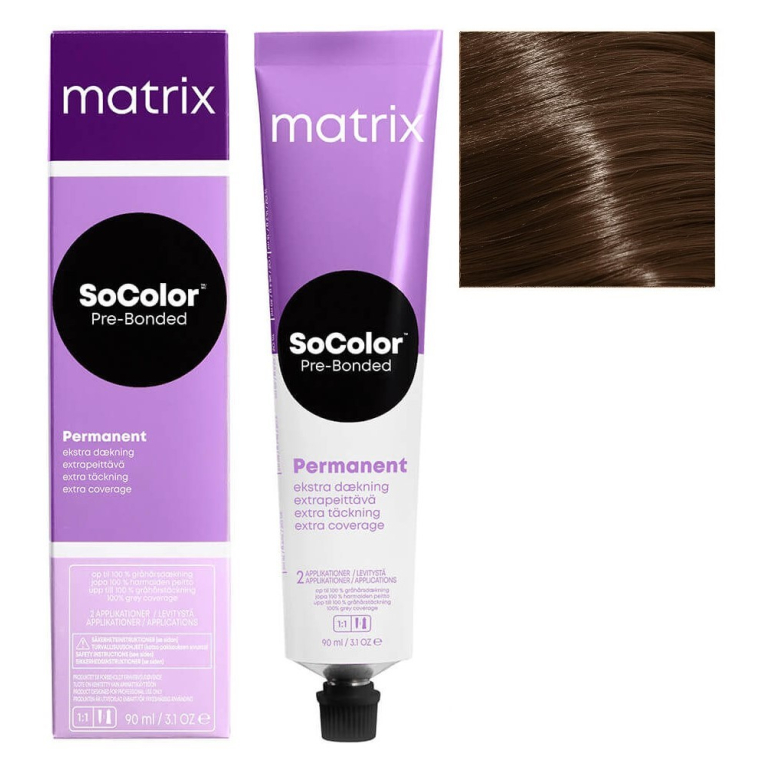Matrix SOCOLOR Extra Coverage 506NW Крем-краска для седых волос Темный блонд натуральный теплый, 90мл 
