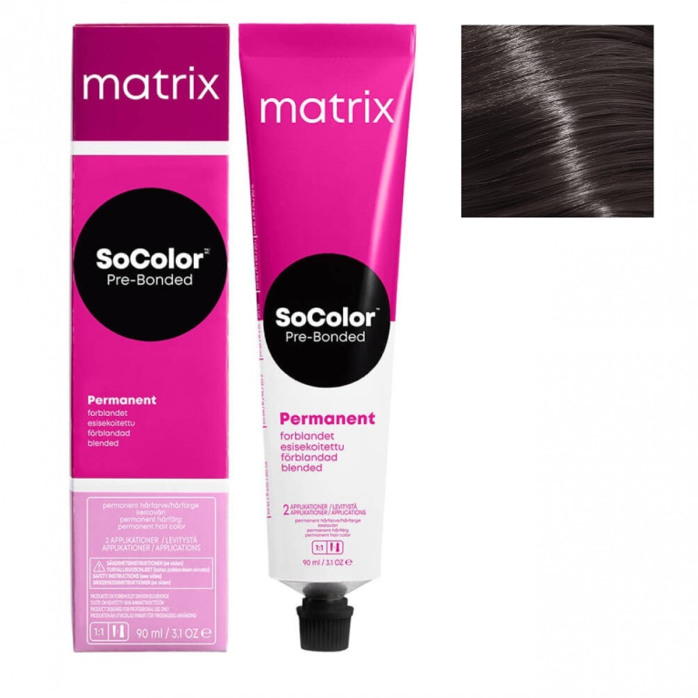 Matrix SoColor Pre-Bonded 4AA Шатен глубокий пепельный Крем-краска для волос, 90мл