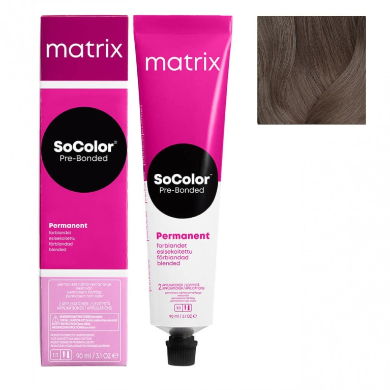 Matrix SoColor Pre-Bonded 5AV Светлый шатен пепельный перламутровый Крем-краска для волос, 90мл
