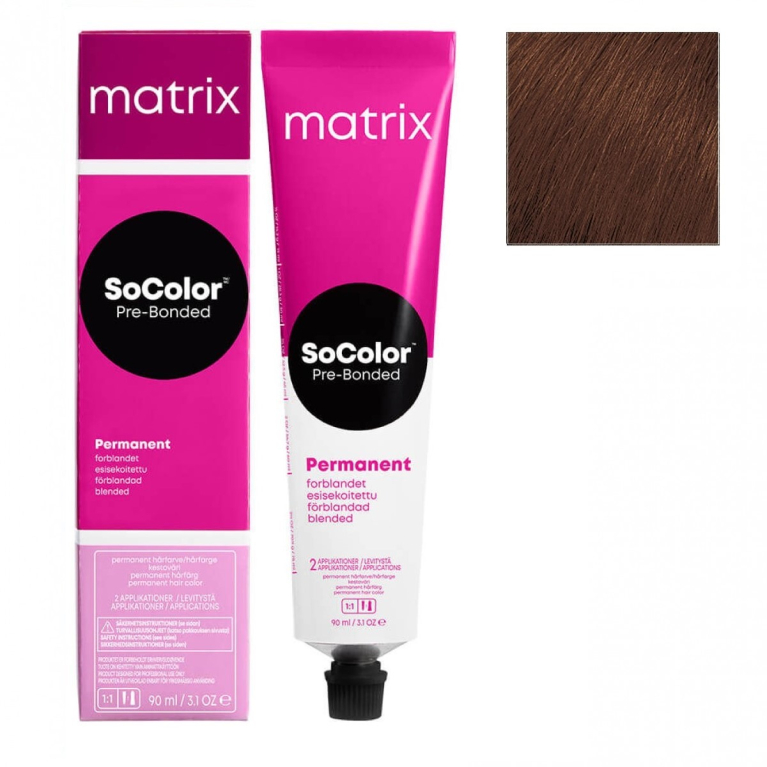 Matrix SoColor Pre-Bonded 5BC Светлый шатен коричнево-медный Крем-краска для волос, 90мл