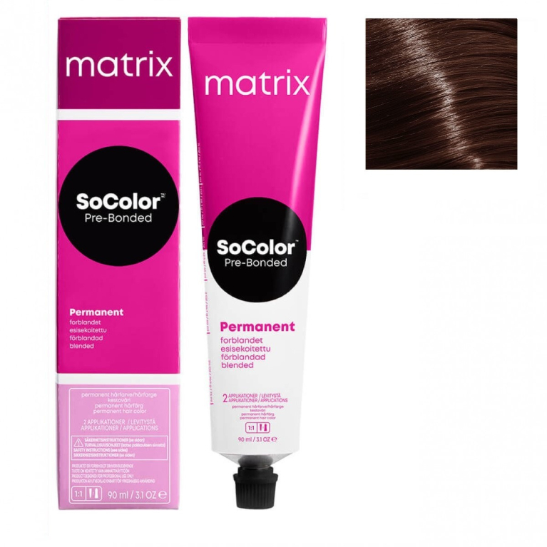 Matrix SoColor Pre-Bonded 5M Светлый шатен мокка Крем-краска для волос, 90мл