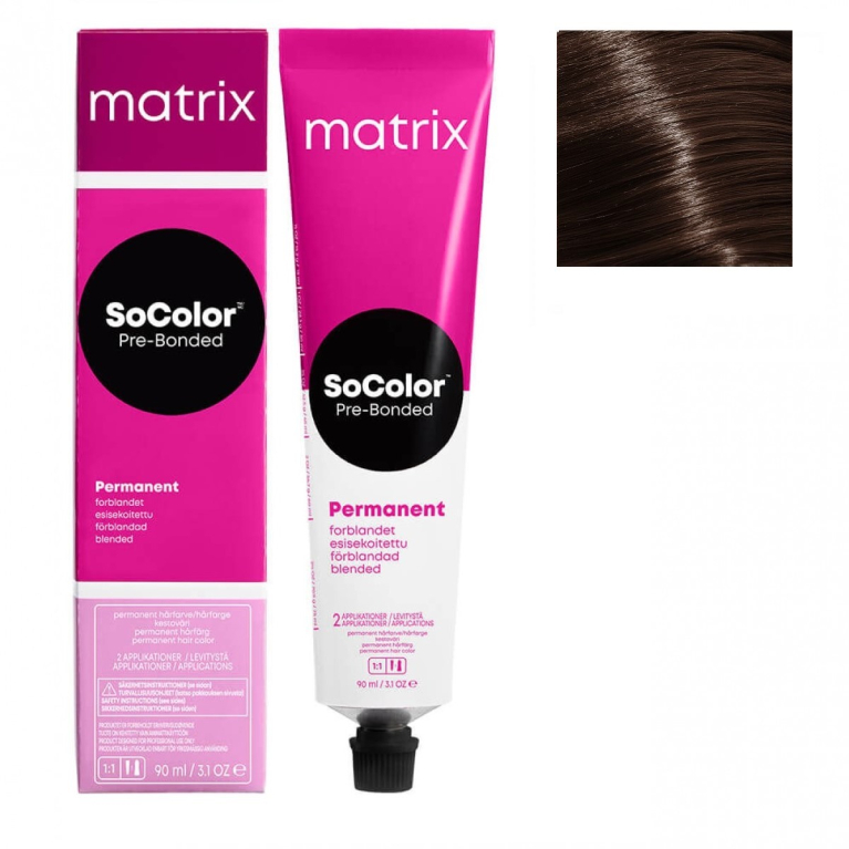 Matrix SoColor Pre-Bonded 5NW Светлый шатен натуральный теплый Крем-краска для волос, 90мл