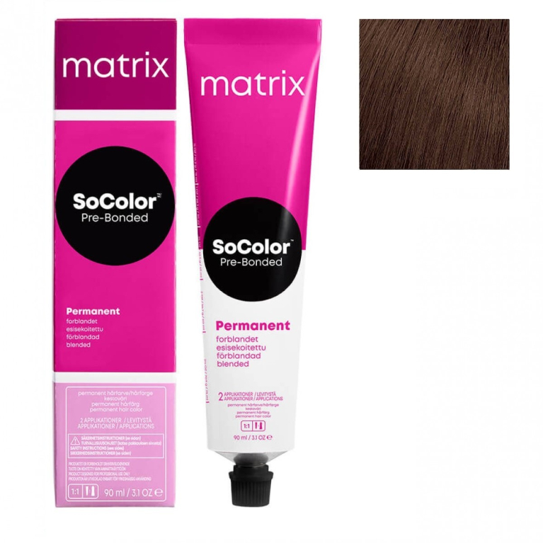 Matrix SoColor Pre-Bonded 5N Светлый шатен натуральный Крем-краска для волос, 90мл